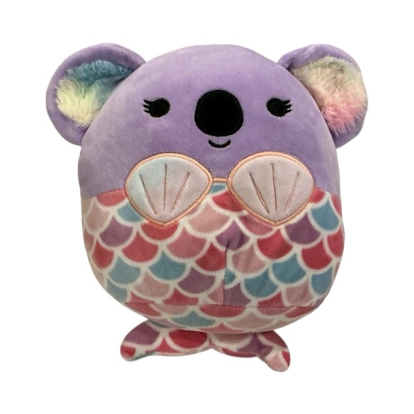 HTF Mermaid Koala Squishmallow Purple Rainbow Shell Scales Plush - Picture 1 of 4
